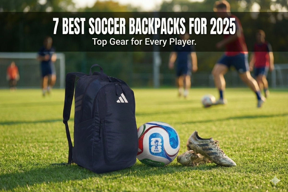 adidas soccer backpack with adidas world cup 2026 ball and white old soccer shoes next to the ball