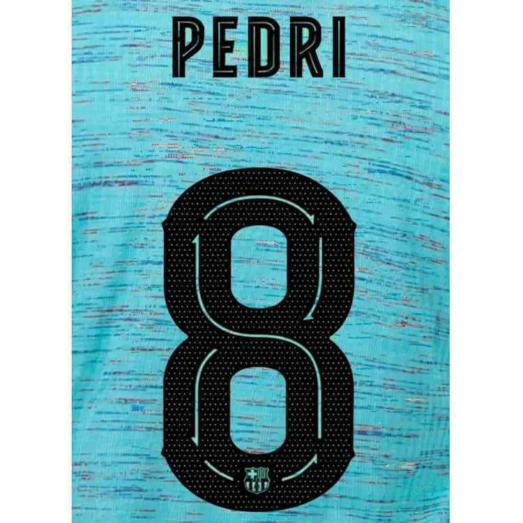 Barcelona 2023/24 Third Pedri #8 Jersey Name Set (CL Version