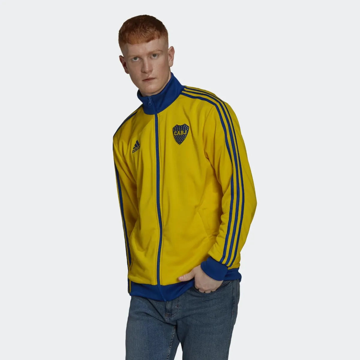 adidas 2022-23 Boca Juniors Track Jacket - Yellow-Blue (Model - Front)