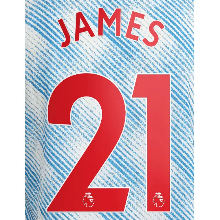 Manchester United 2021/22 Away James #21 Jersey Name Set-Red (Main)