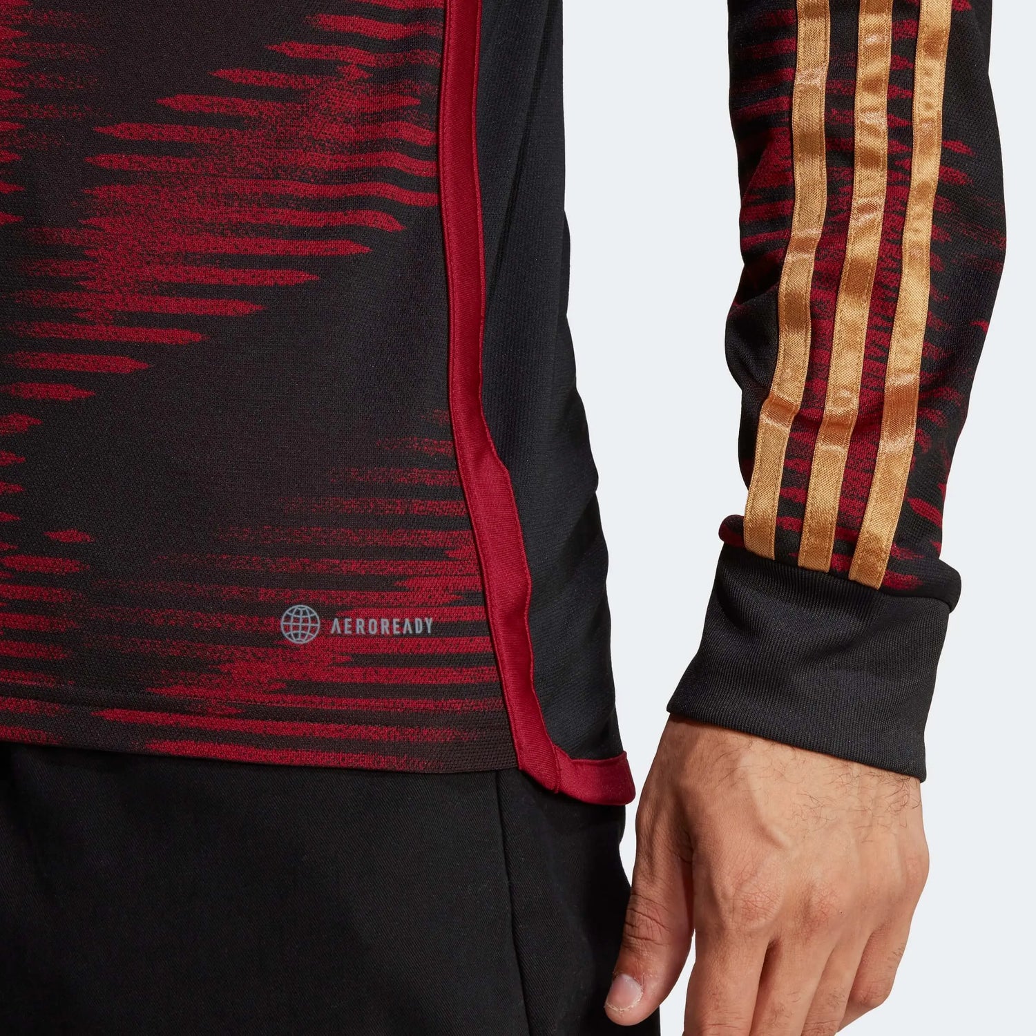 adidas 2022-23 Germany Away Long Sleeve Jersey Black (Detail 2)