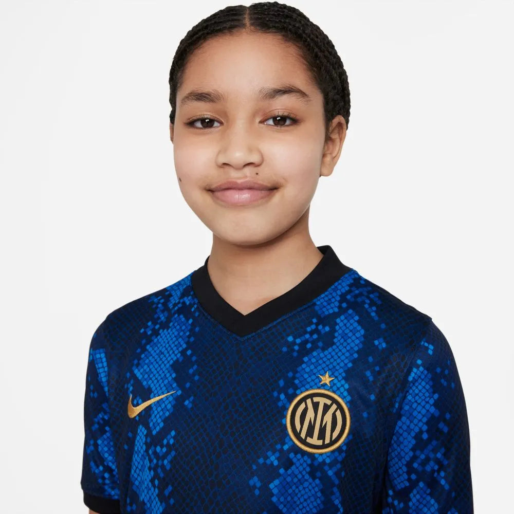 Nike 2021-22 Inter Milan Youth Home Jersey - Blue Spark (Detail 1)