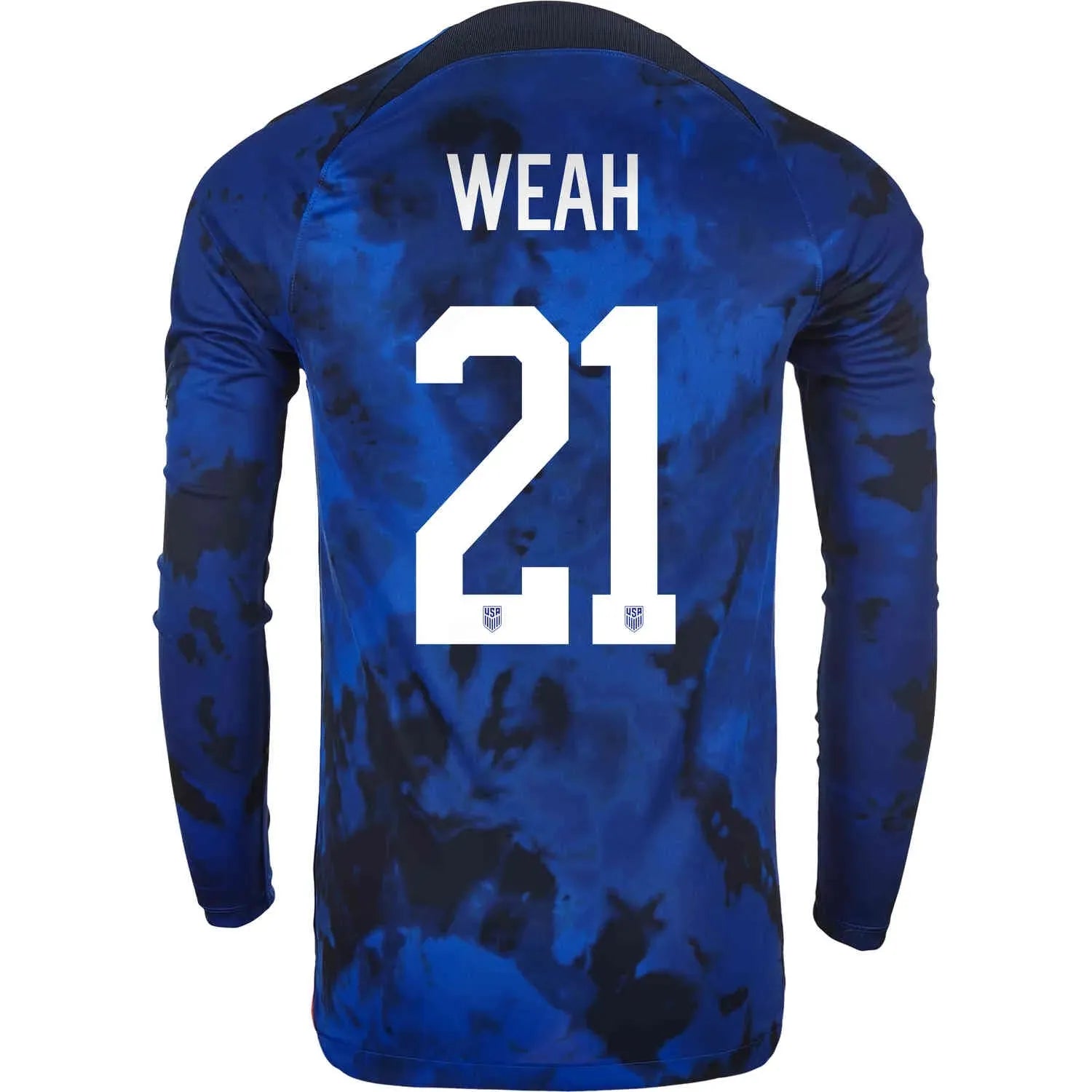 Nike 2022-23 USA Long Sleeve Away Jersey - Bright Blue-White