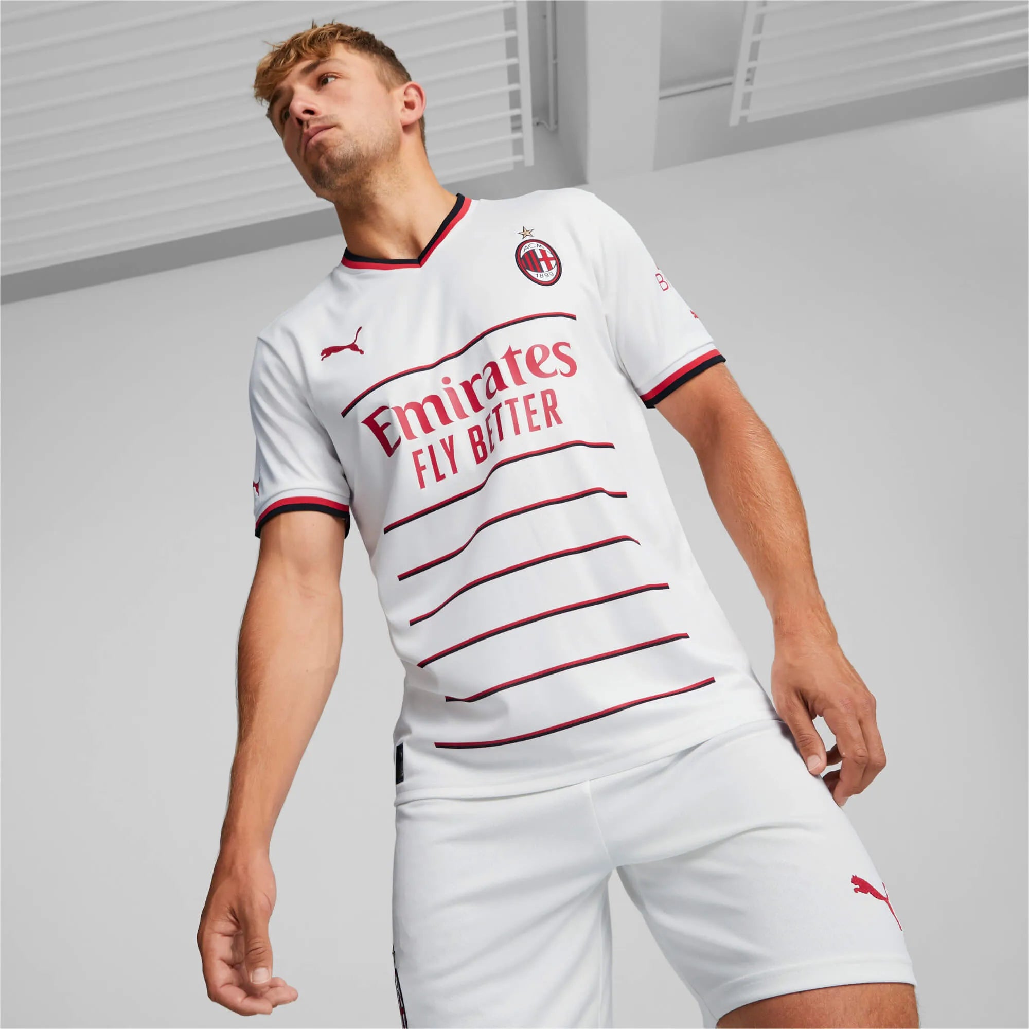 Puma 2022-23 AC Milan Away Jersey - White (Model - Front)