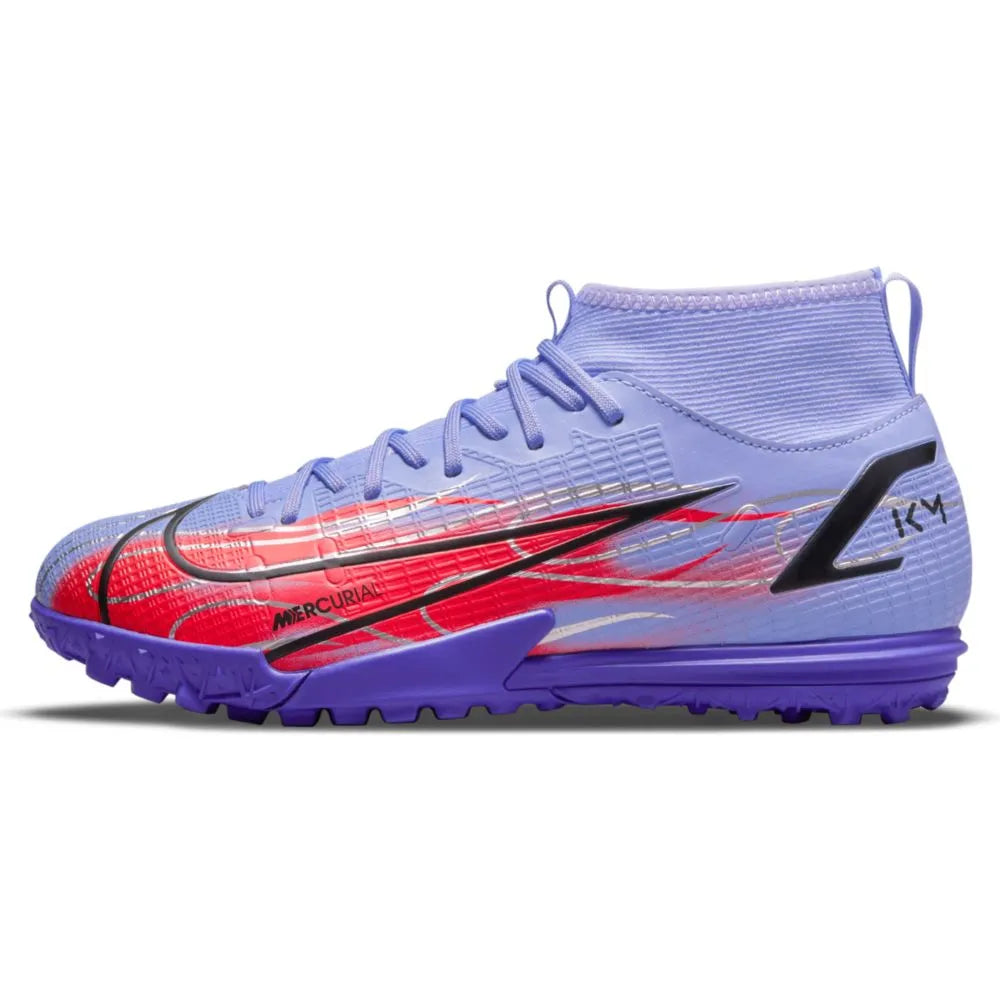 Nike JR Superfly 8 Academy KM TF - Light Thistle-Bright Crimson (Side 1)