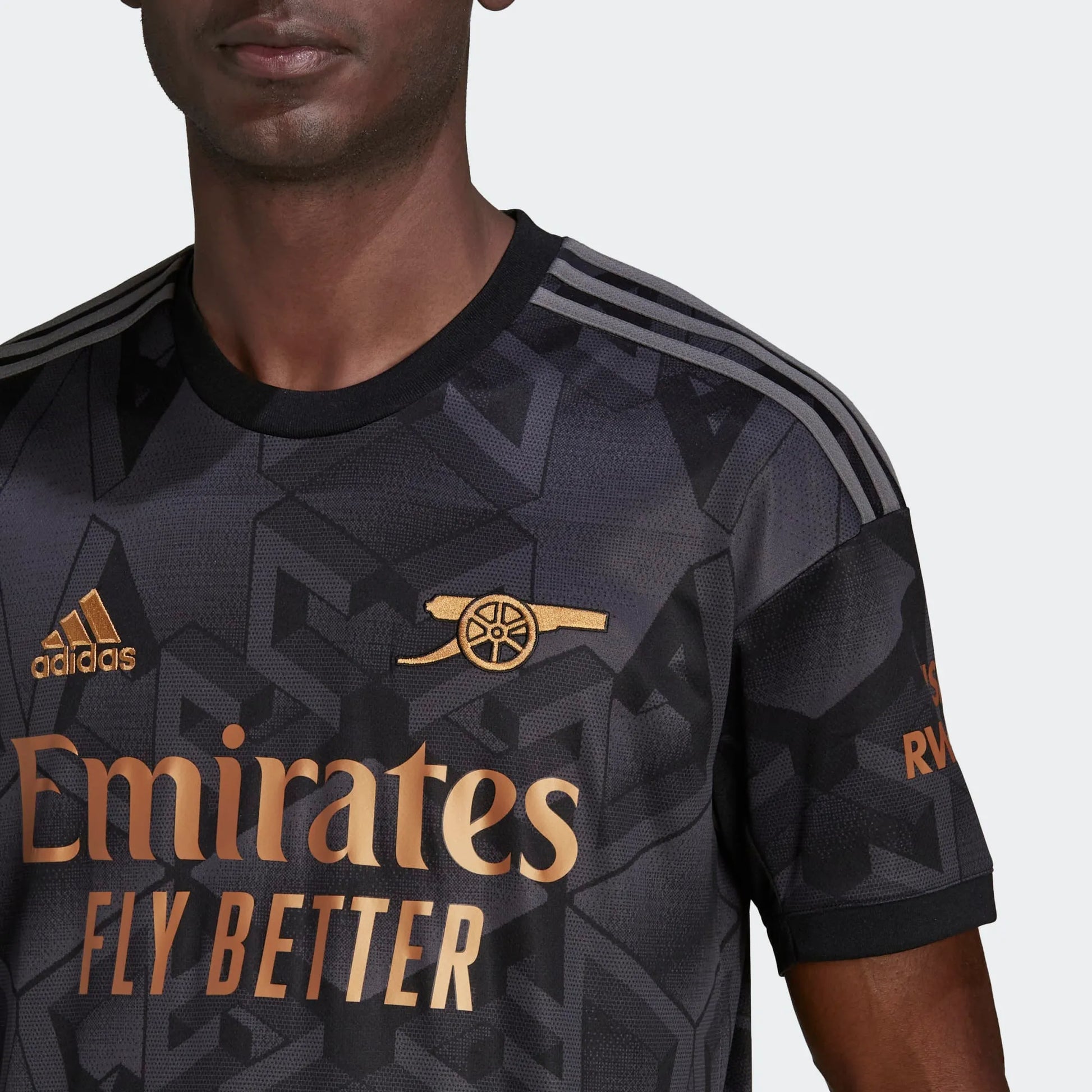 adidas 22-23 Arsenal Away Jersey - Black (Detail 1)