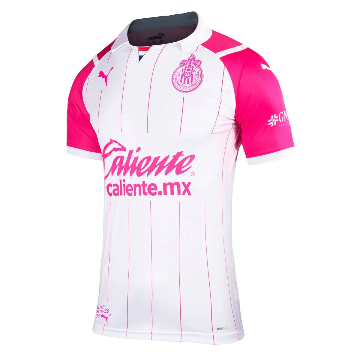 Puma Chivas 2021-22 Women Breast Cancer Awareness Jersey White-Pink (Front)