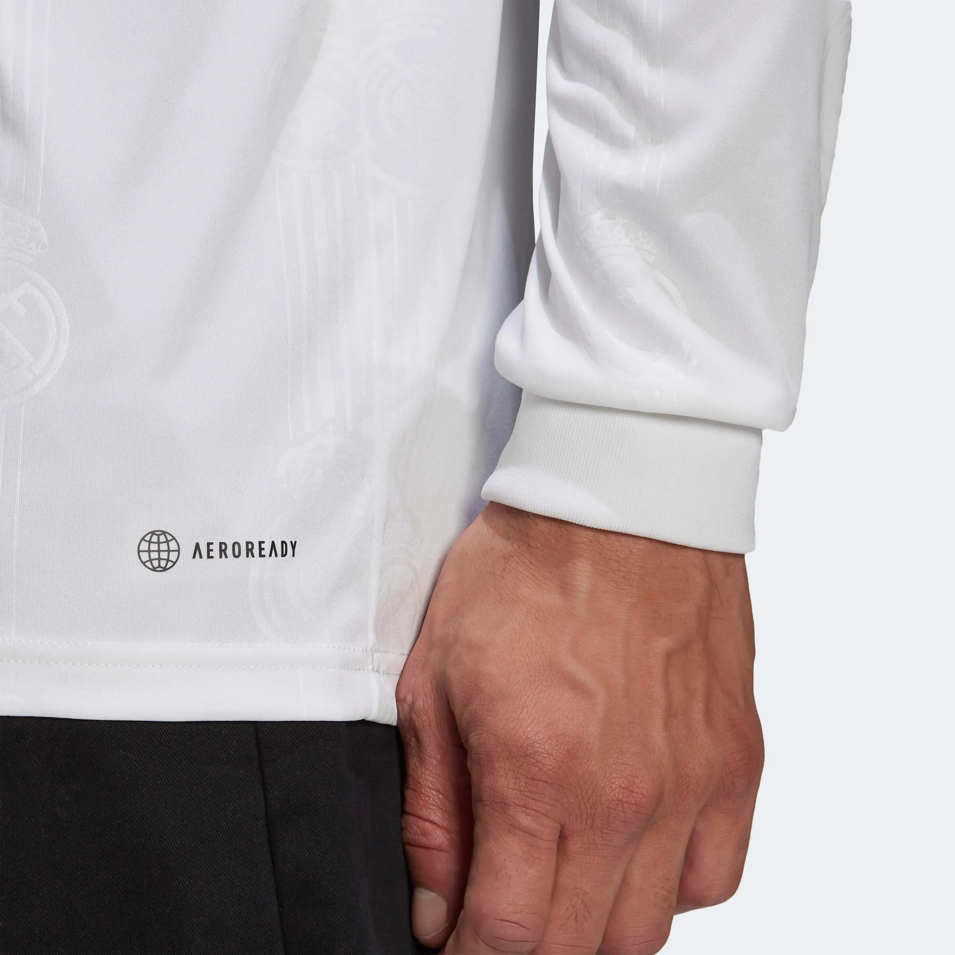 adidas 2022-23 Real Madrid Home Long-Sleeve Jersey - White (Detail 2)