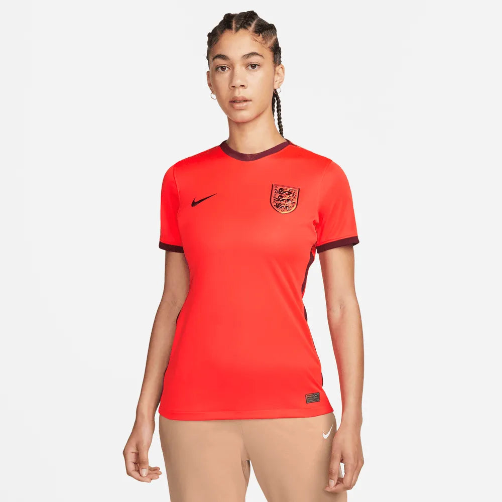Nike England Women's EC22 Away Jersey - Crimson-Maroon (Model - Front)