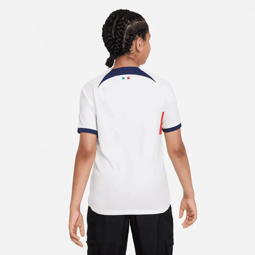 Nike 2023-24 PSG Youth Stadium Away Jersey (Model - Back)