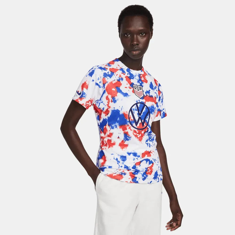 Women s Nike White USMNT Soccer 2022 Pre Match Top Size Small