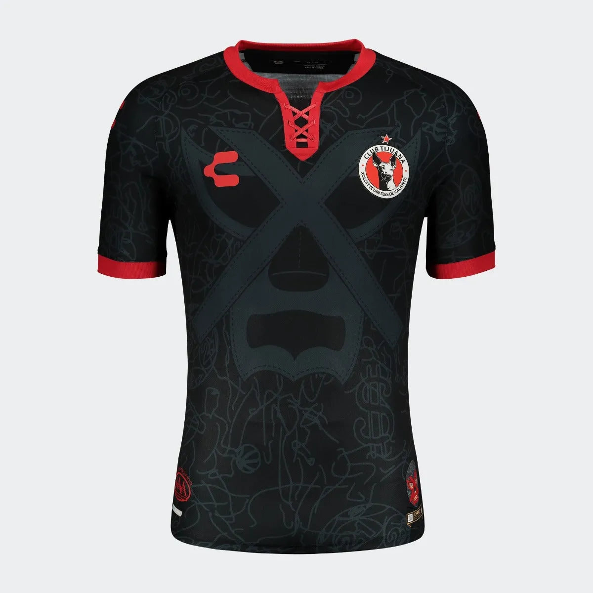 Charly 2021-22 Tijuana Third Jersey - Black-Red (Front)