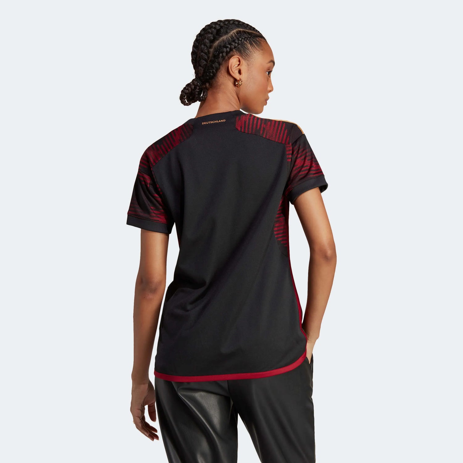 adidas 2022-23 Germany Women's Away Jersey Black (Model - Back)