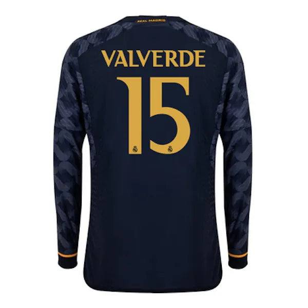 adidas 2023-24 Real Madrid Men's Away Long-Sleeve Jersey