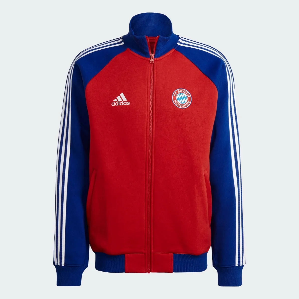 adidas 21-22 FC Bayern Tiro 21 Anthem Jacket - True Red-Mystery Ink (Front)