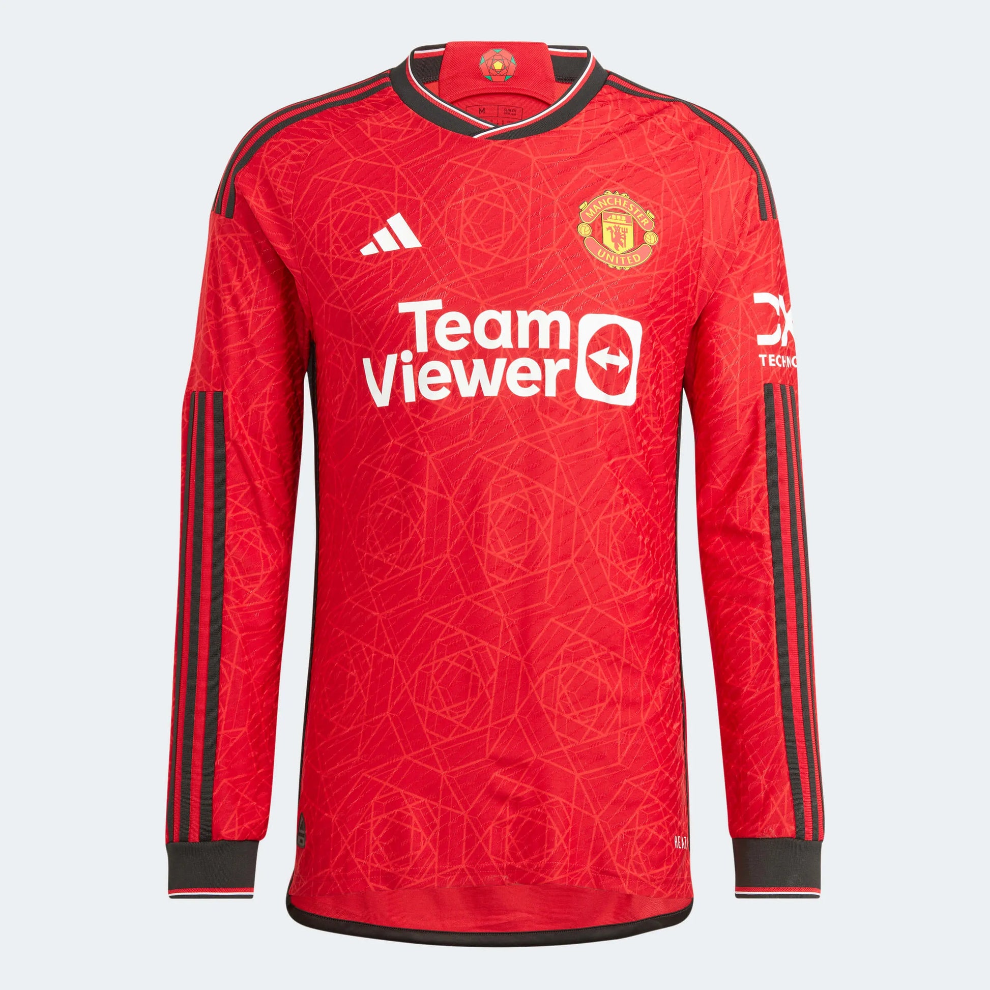adidas 2023-24 Manchester United Men's Authentic Home Long-Sleeve Jersey (Front)