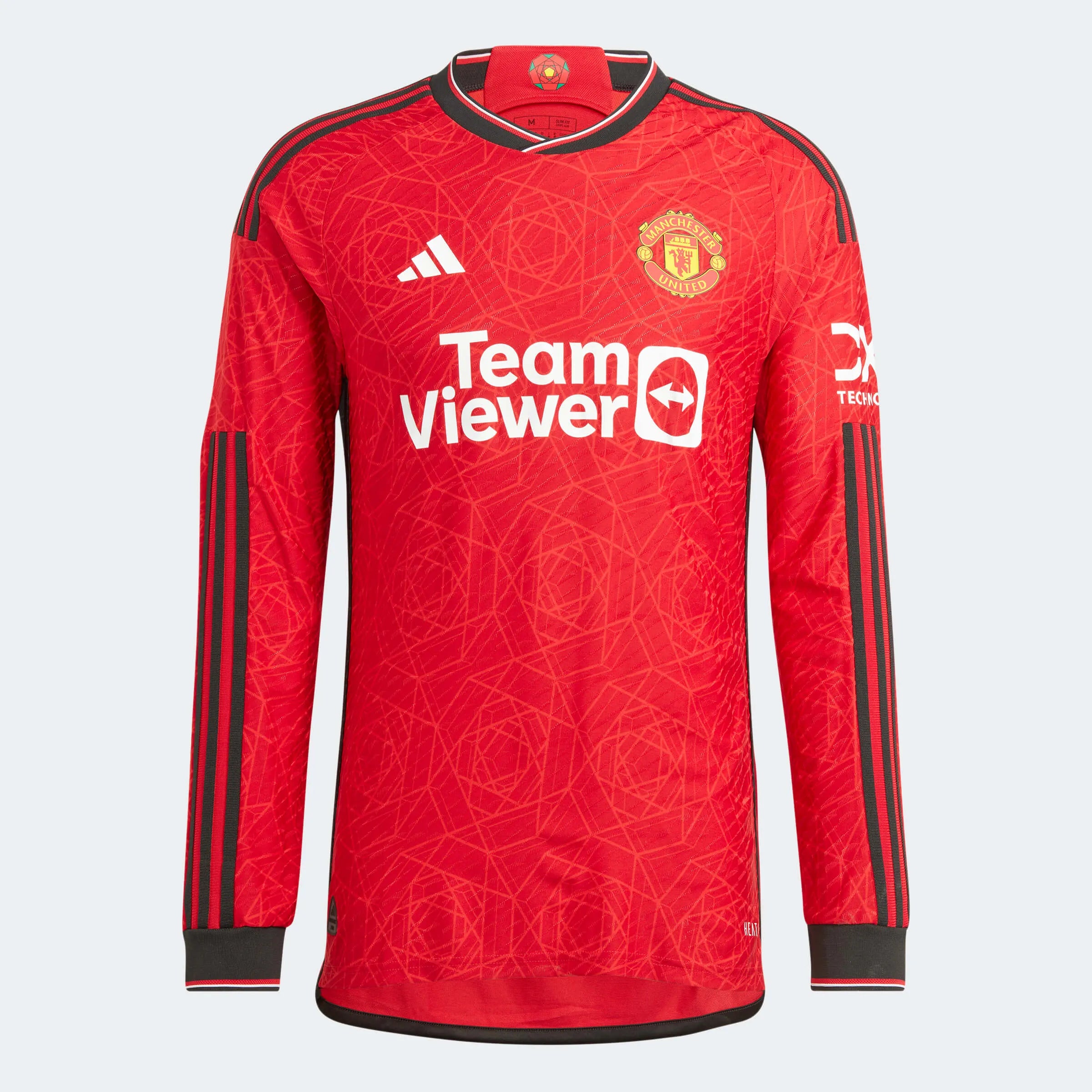 adidas 2023-24 Manchester United Men's Authentic Home Long-Sleeve Jersey (Front)