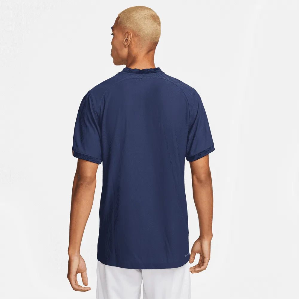 Nike 2022-23 France Home Vapor Match Authentic Jersey Navy-Gold (Model - Back)