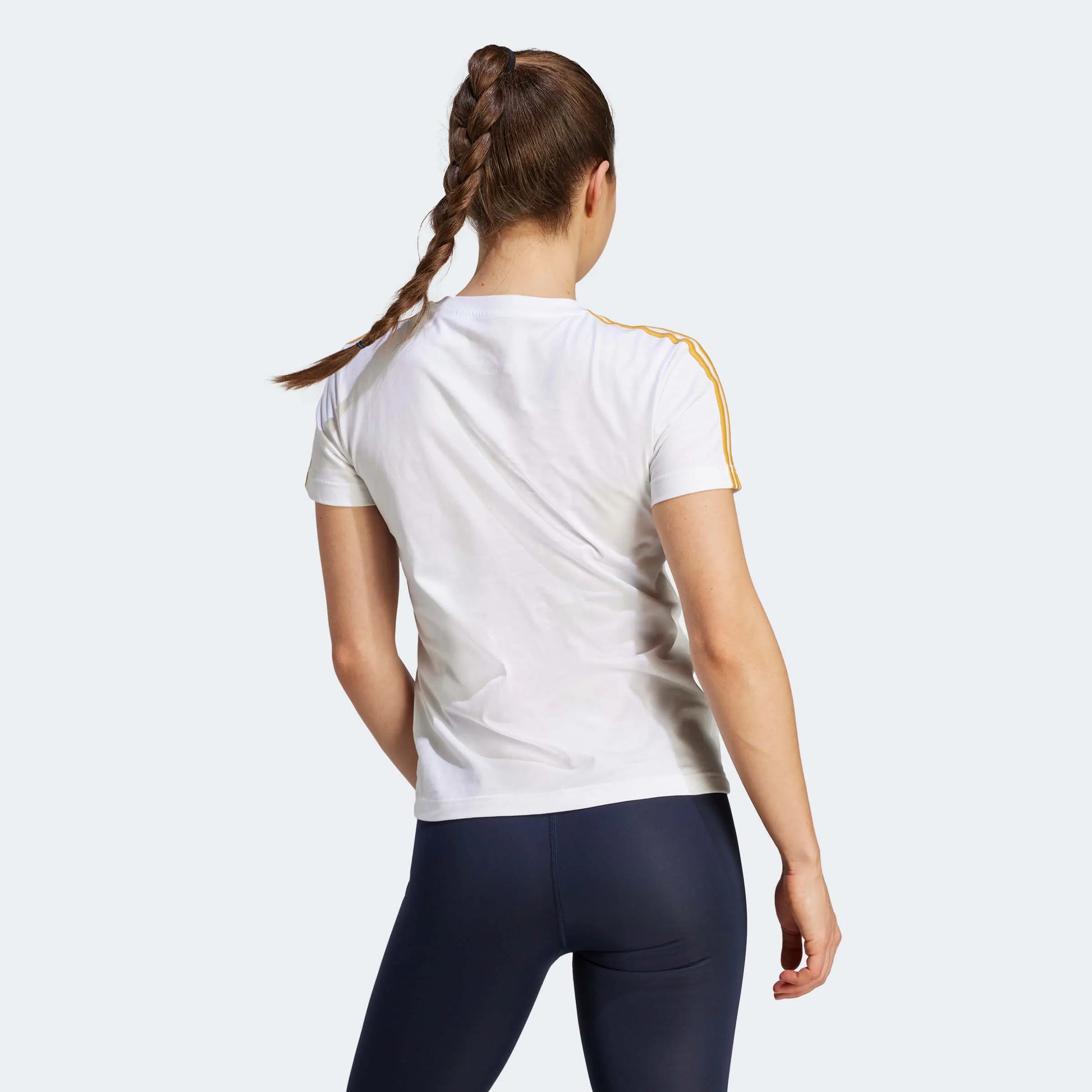 adidas 2023-24 Real Madrid Women's 3 Stripe Tee (Model - Back)