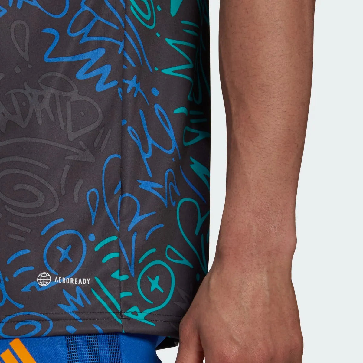 adidas 21-22 Real Madrid Pre-Match Jersey - Black-Multicolor (Detail 2)