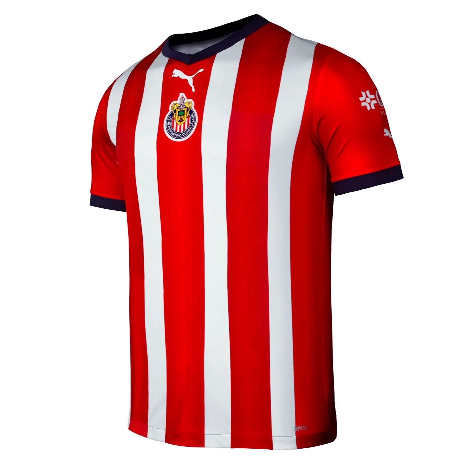Puma 2022-23 Chivas Home Youth Jersey Red-White (Diagonal - Front)
