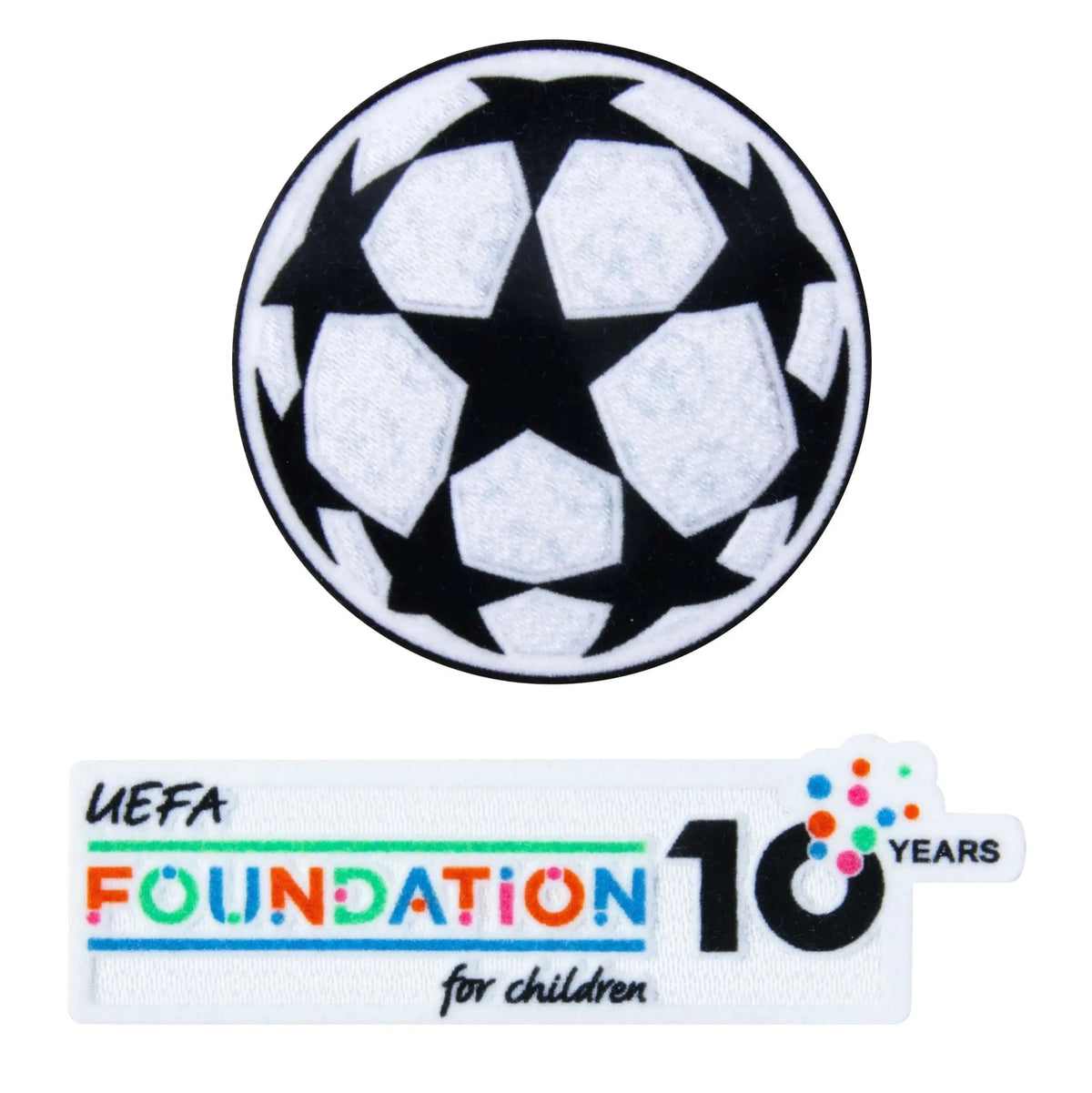 2025- UCL Starball+10th Anniversary UEFA Foundation Patch Set