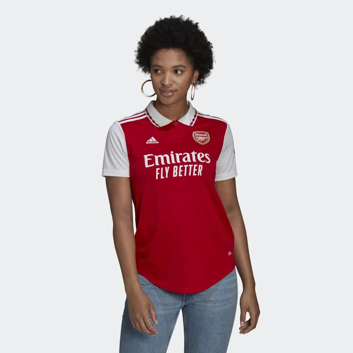 adidas 22-23 Arsenal Womens Home Jersey - Scarlet-White (Model - Front)