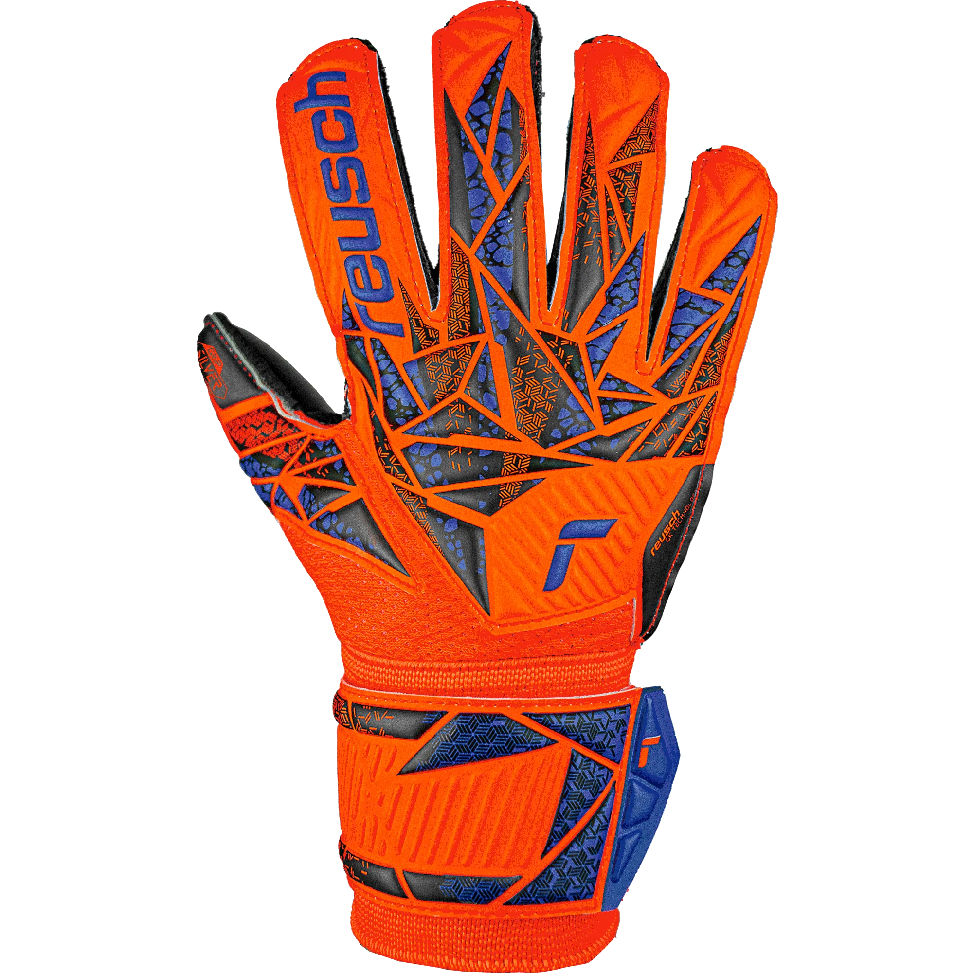 Reusch JR Attrakt Silver Hyper Orange-Electric Blue-Black (Single - Outer)