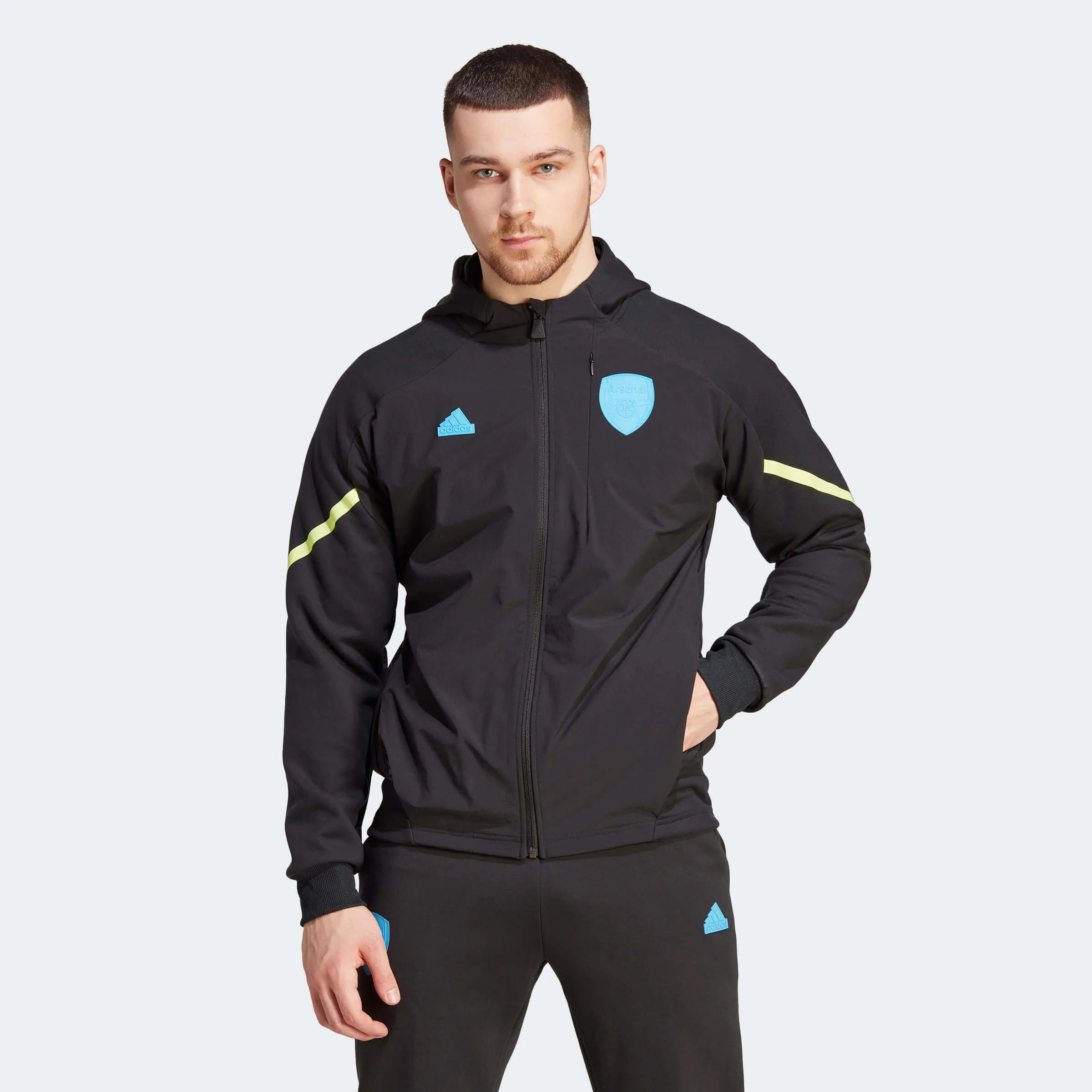 adidas 2023-24 Arsenal Men's D4GMD Full-Zip Hoodie (Model - Front)