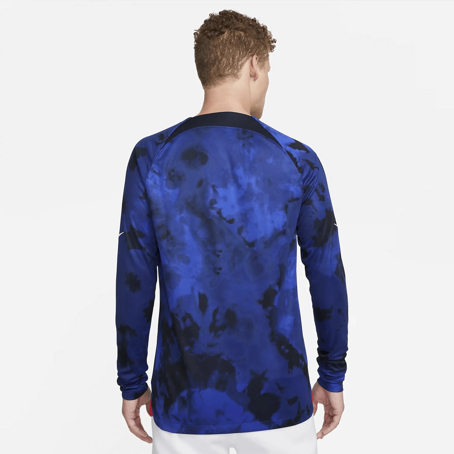 Nike 2022-23 USA Long Sleeve Away Jersey - Bright Blue-White (Model - Back)