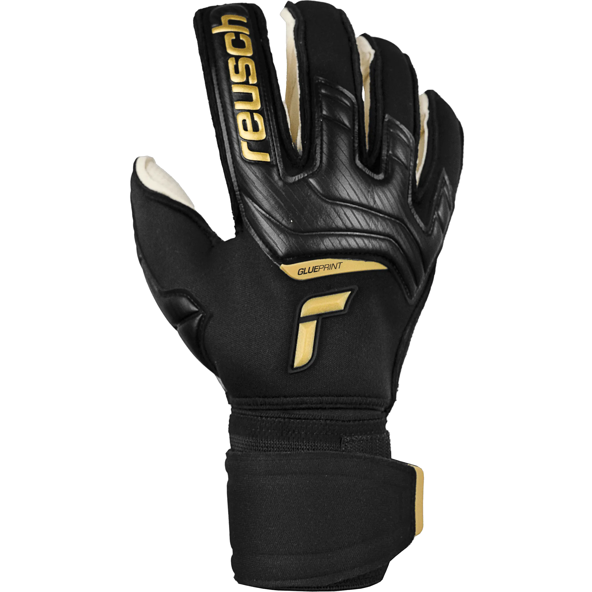 Reusch Attrakt Gold X Glueprint Ortho-Tec Goalkeeper Gloves - Black-Gold (Single - Outer)