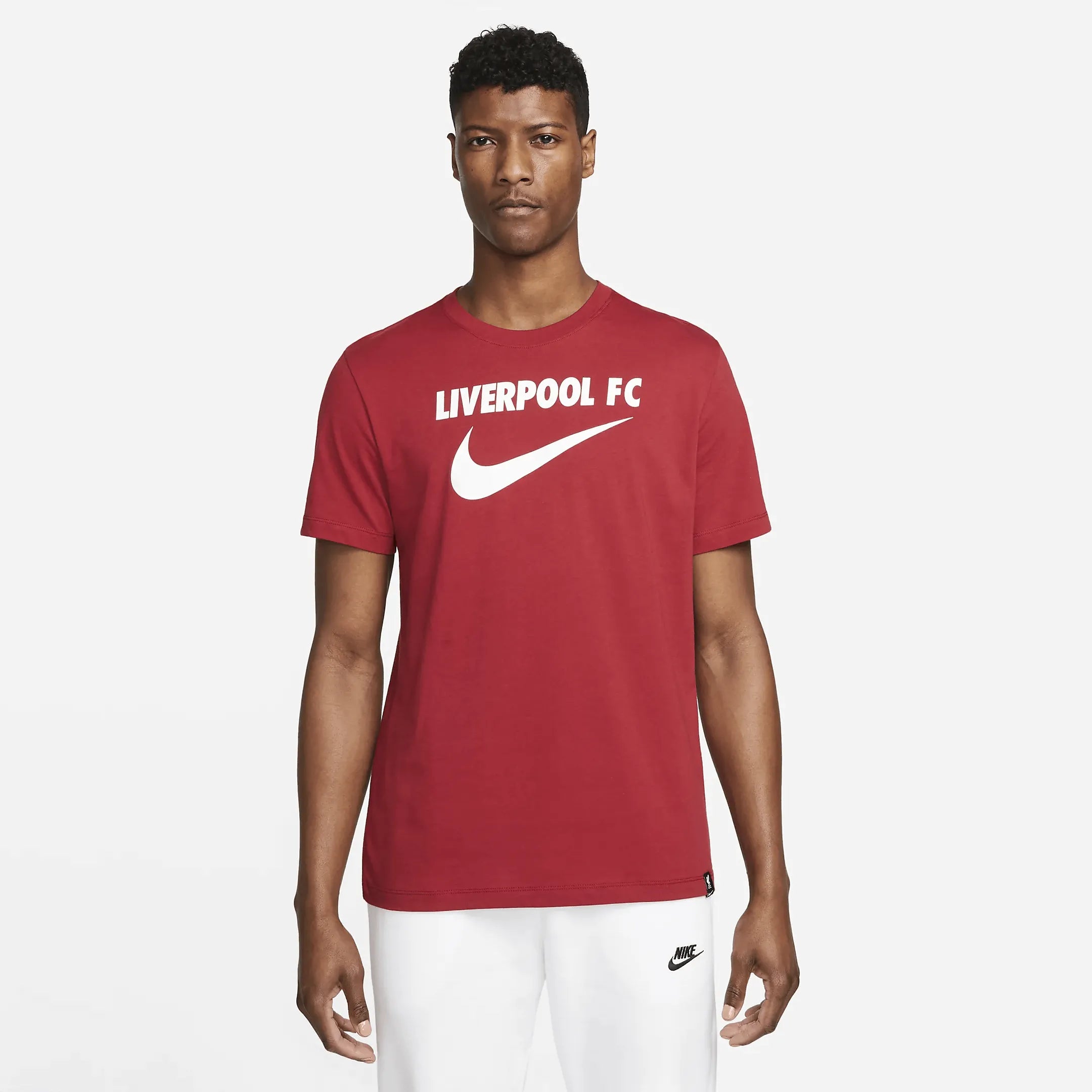 Nike 2022-23 Liverpool Swoosh Tee - Tough Red (Model - Front)