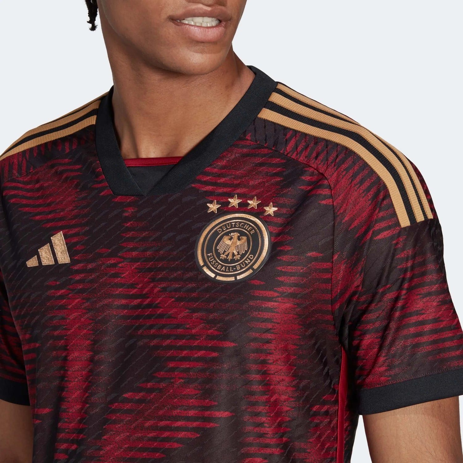 adidas 2022-23 Germany Away Authentic Jersey Black (Detail 1)