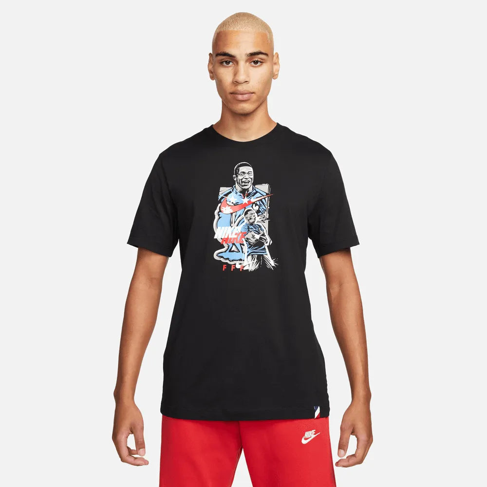 Nike 2022-23 France Mbappe Tee - Black | ProSoccer US