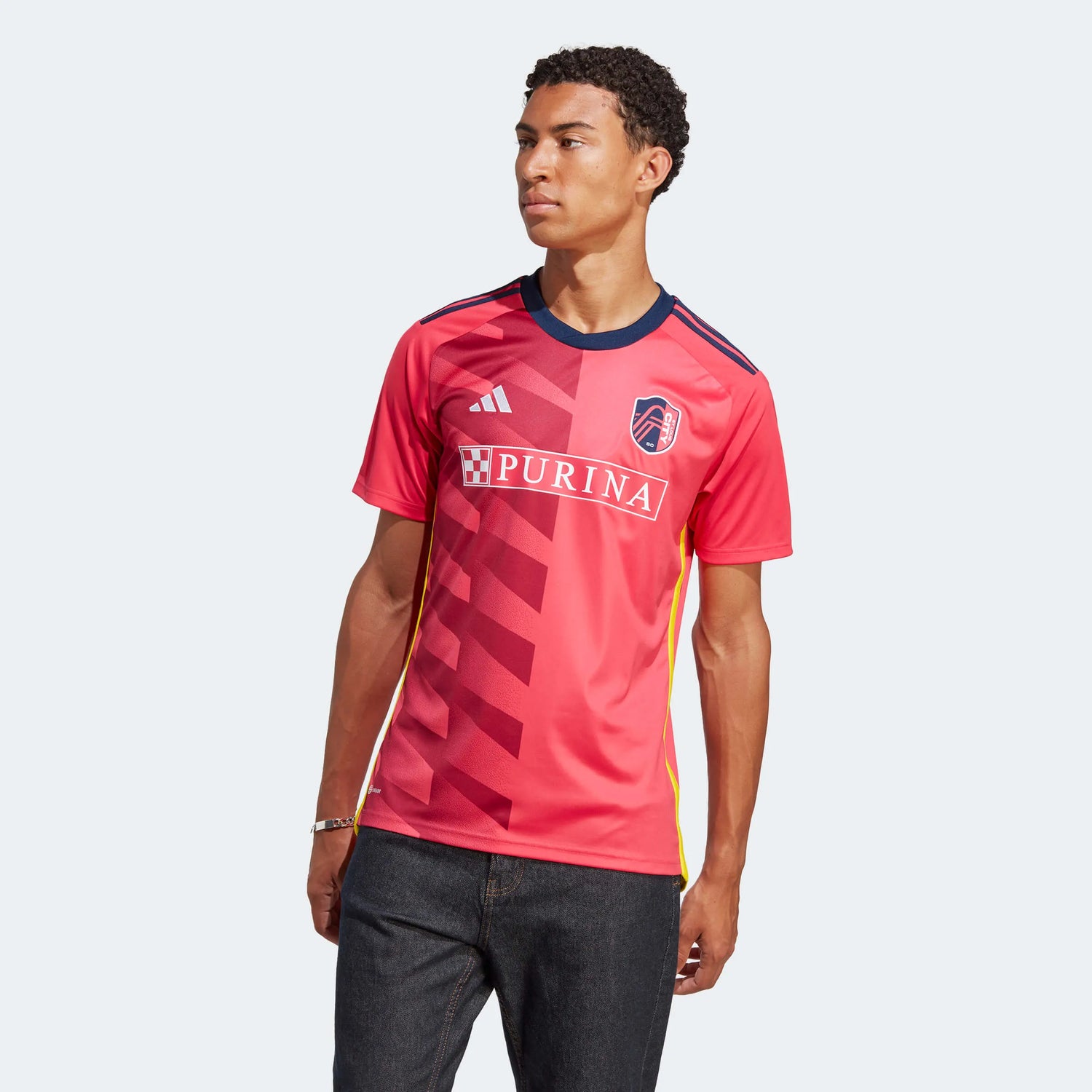 adidas 2023-24 St. Louis City Home Jersey - Power Pink-Indigo (Model - Front)