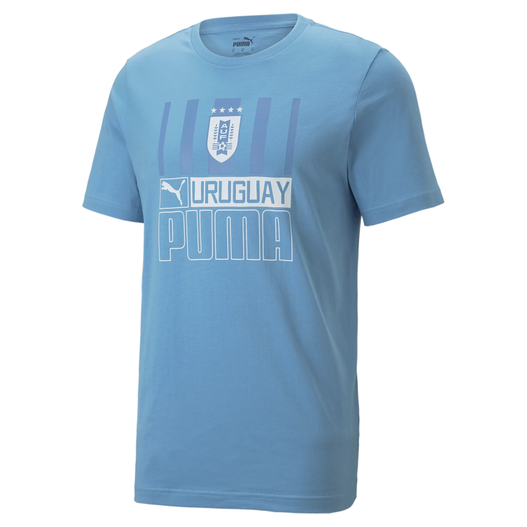Puma 2022-23 Uruguay FTBLCore Tee - Light Blue-White (Front)