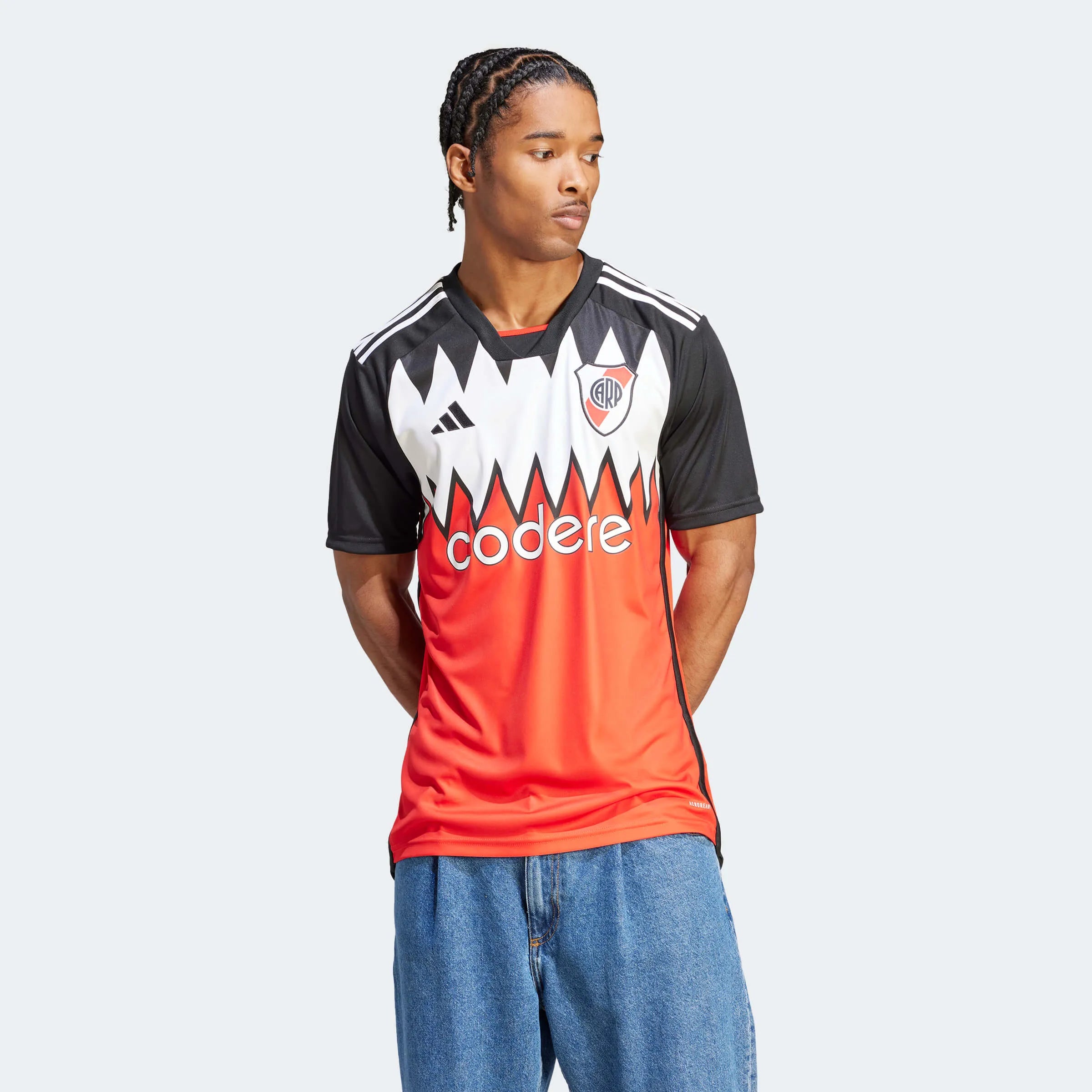 adidas 2023-24 River Plate Men's Stadium Away Jersey (Model - Front)