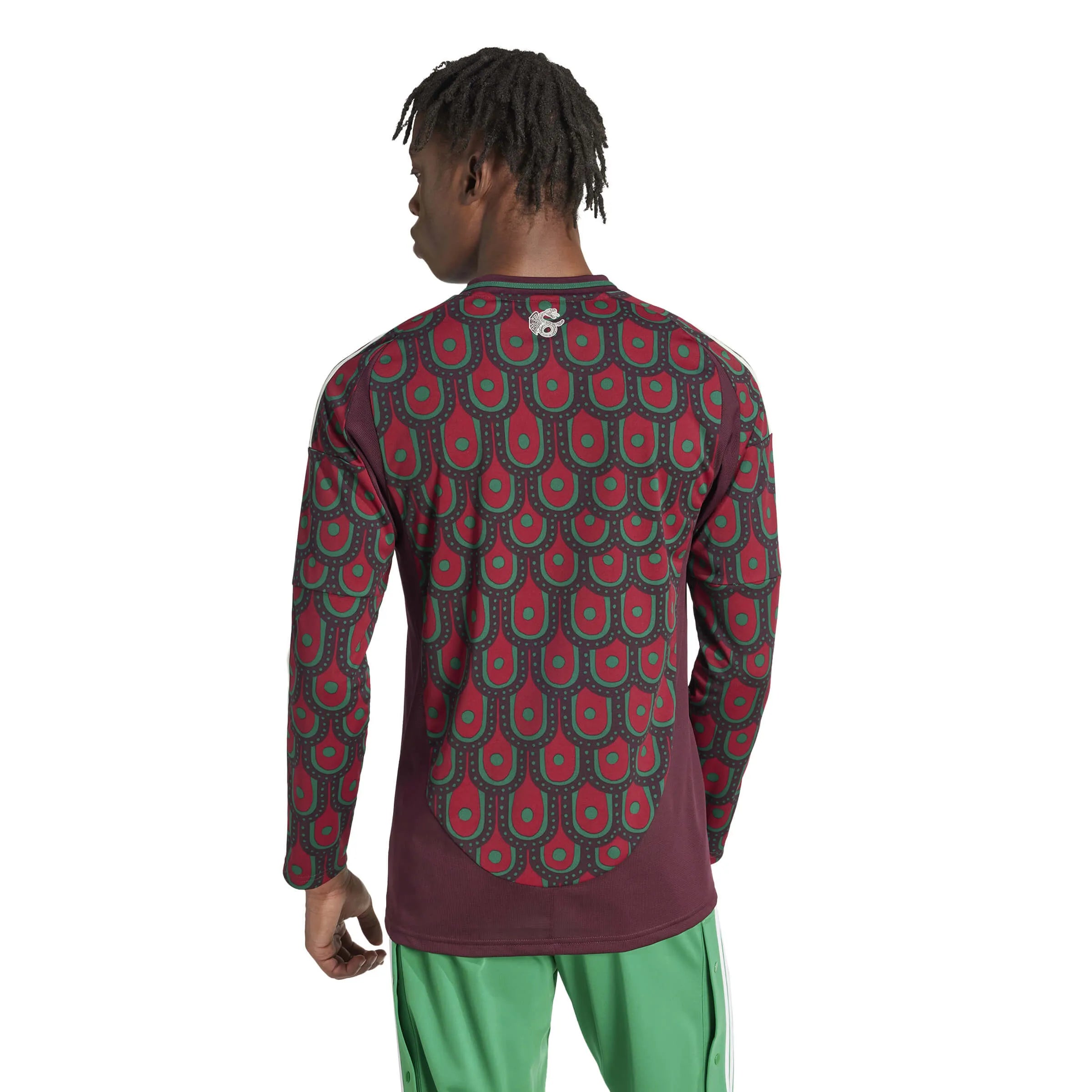 adidas 2024-25 Mexico Men's Stadium Home Long-Sleeve Jersey (Model - Back)