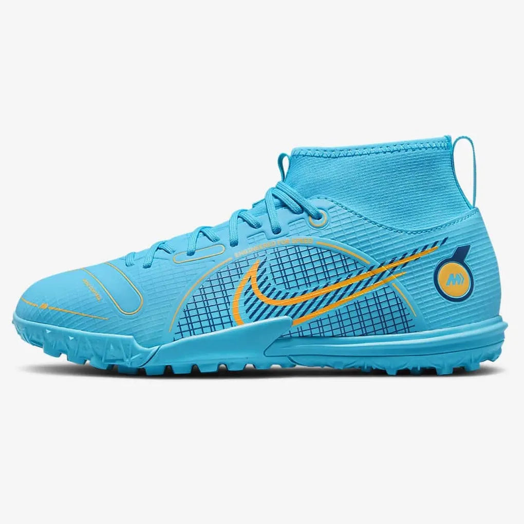 Nike JR Superfly 8 Academy Turf - Chlorine Blue-Laser Orange (Side 1)