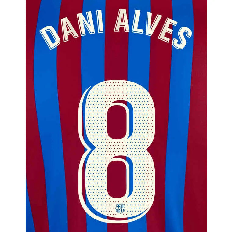 Barcelona 2021/22 Home Dani Alves #8 Jersey Name Set (Main)