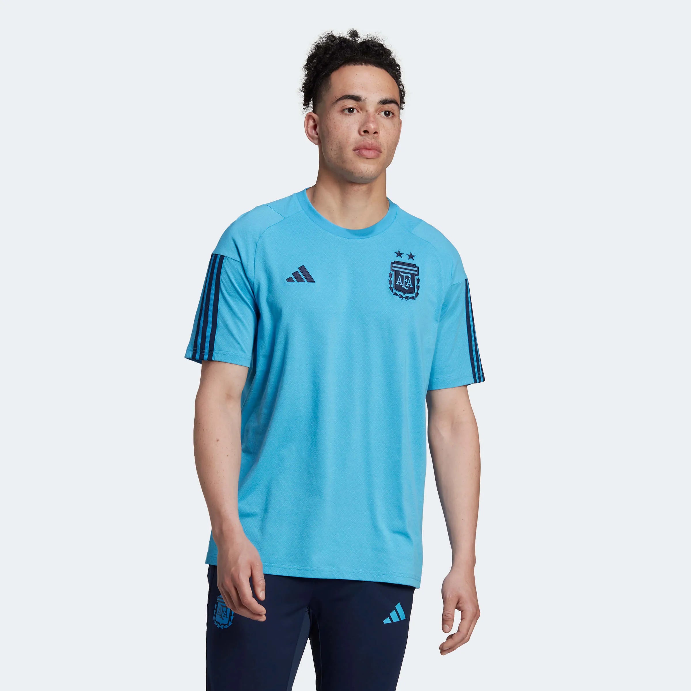 adidas 2022-23 Argentina Tiro Tee - Pulse Blue (Model - Front)