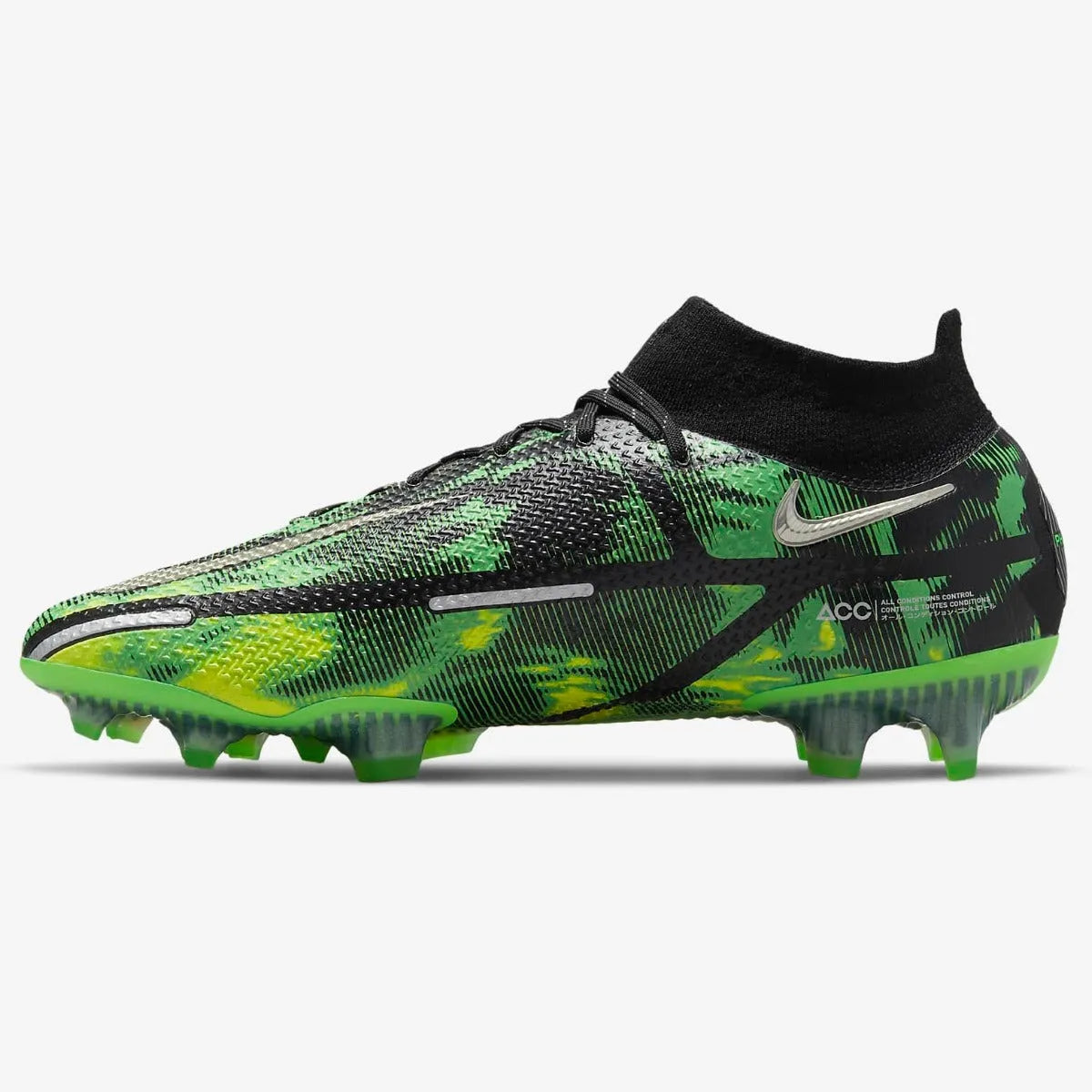 Nike Phantom GT2 Elite DF SW FG - Black-Green Strike (Side 2)