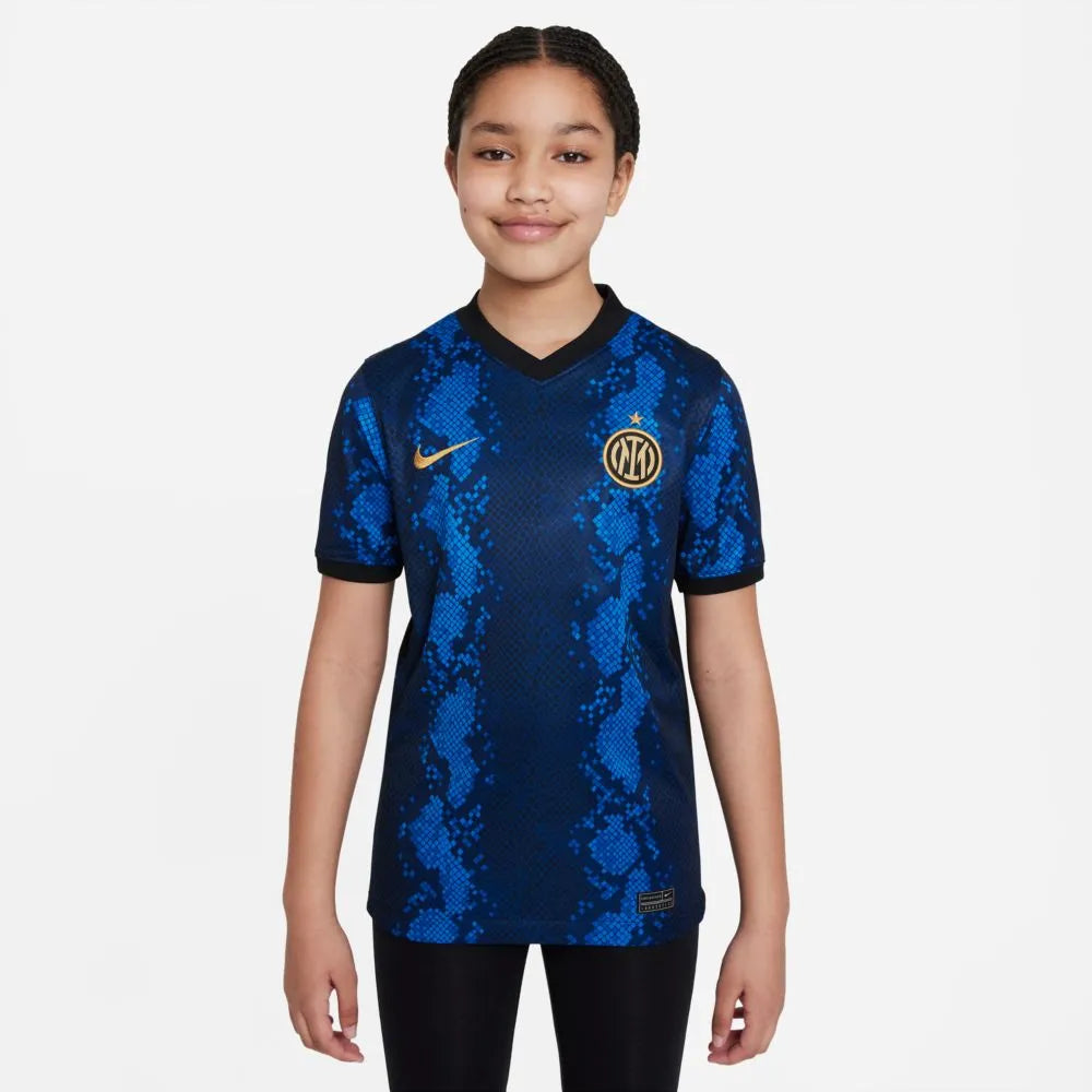 Nike 2021-22 Inter Milan Youth Home Jersey - Blue Spark (Model - Front)