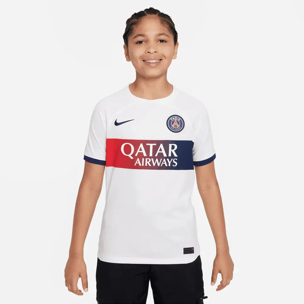 Nike 2023-24 PSG Youth Stadium Away Jersey (Model - Front)