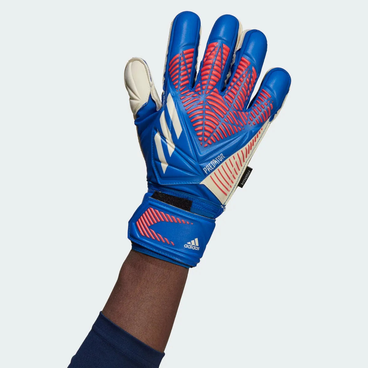 Adidas Predator Match Fingersave Goalkeeper Gloves - Royal-Red (Single - Outer)