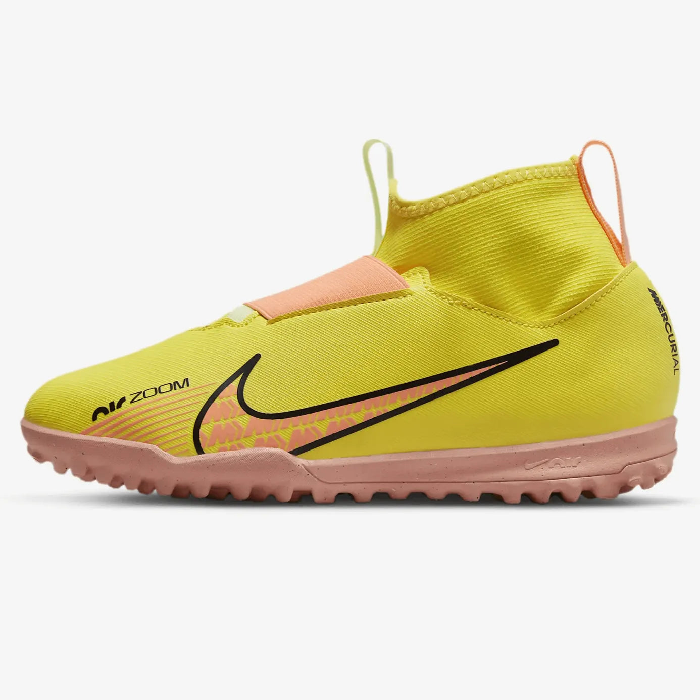 Nike JR Zoom Superfly 9 Academy Turf - Yellow Strike-Sunset Glow (Side 1)