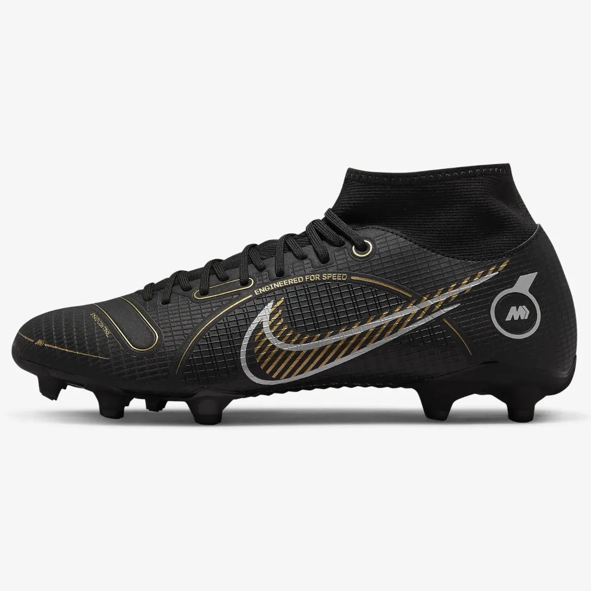 Nike Superfly 8 Academy FG-MG - Black-Gold-Silver (Side 1)