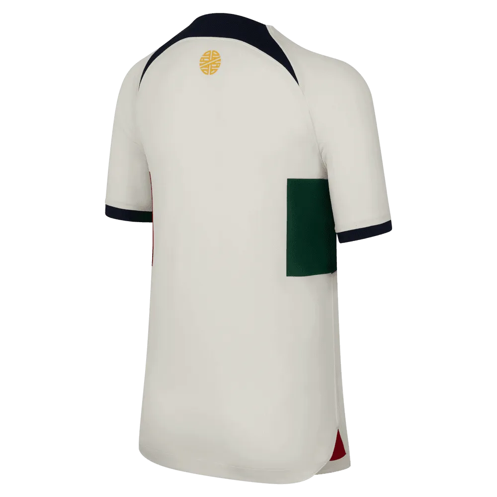 Nike 2022-23 Portugal Youth Away Jersey - White-Red-Green (Back)
