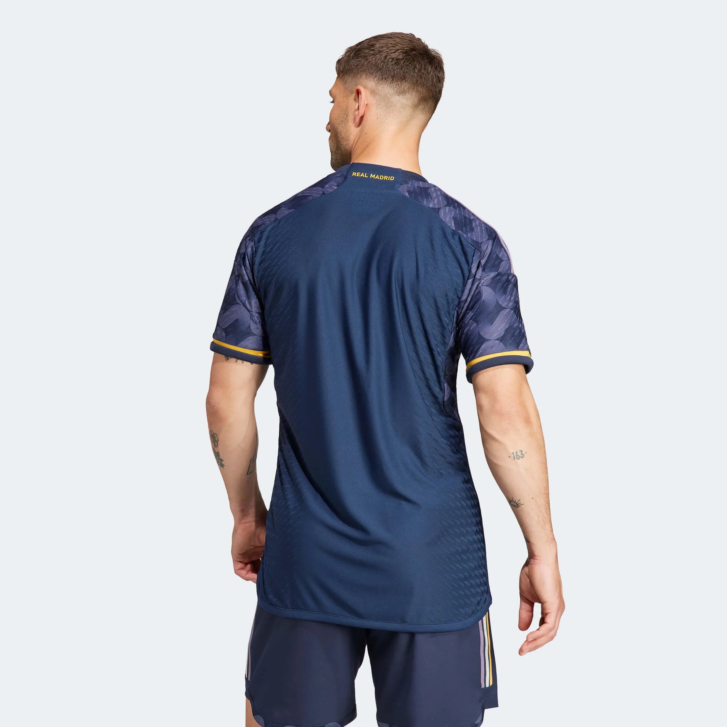 adidas 2023-24 Real Madrid Men's Authentic Away Jersey (Model - Back)