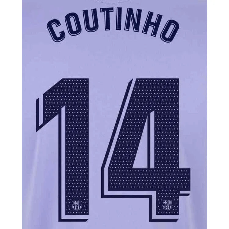 Barcelona 2021/22 Away Coutinho #14 Jersey Name Set (Main)